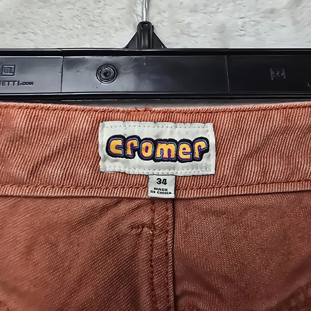 HUF Cromer Jeans Mens 34 (Fits 33x30) Orange Baggy Skate Y2K 90s Denim Pants